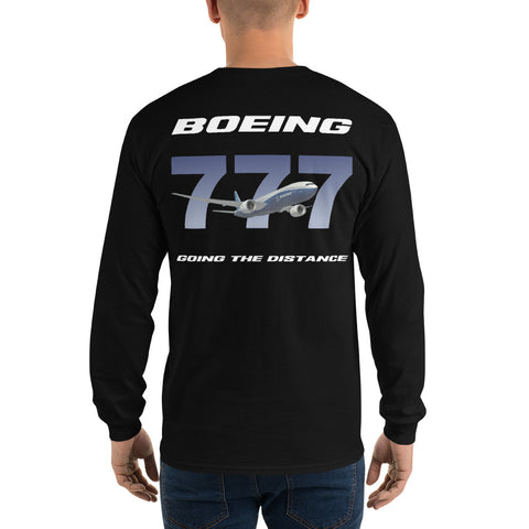 Tech-Ops Aircraft Maintenance, Boeing 777 Going The Distance Men’s Long Sleeve Shirt