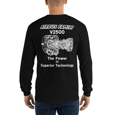 Fleet Service, Airbus Family V2500 The Power Of Superior Technology Men’s Long Sleeve Shirt