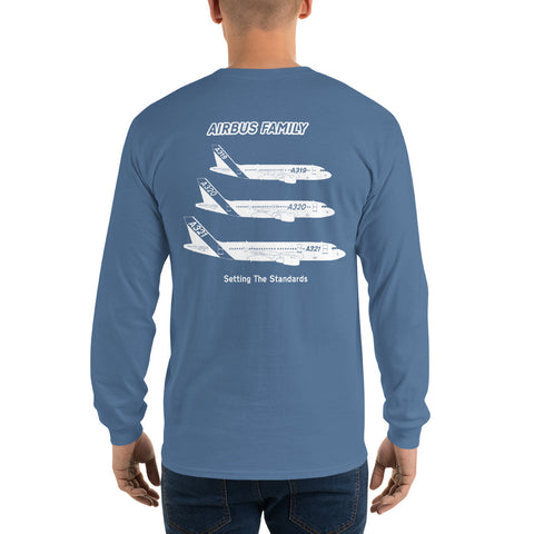 AMT Aircraft Maintenance, Airbus Family Setting The Standards Men’s Long Sleeve Shirt