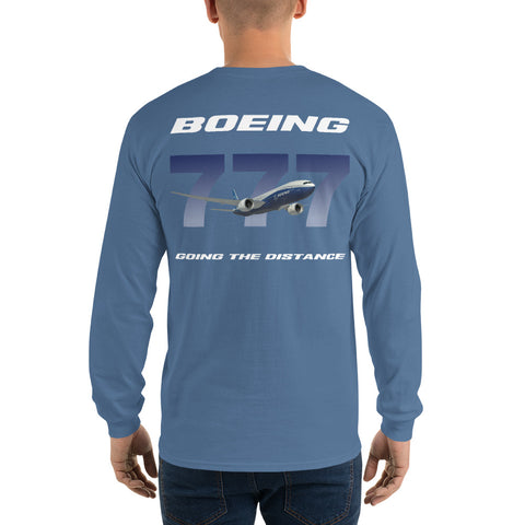 Flight Crew, Boeing 777 Going The Distance Men’s Long Sleeve Shirt