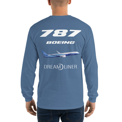 Tech-Ops Aircraft Maintenance, Boeing 787 Dreamliner Men’s Long Sleeve Shirt