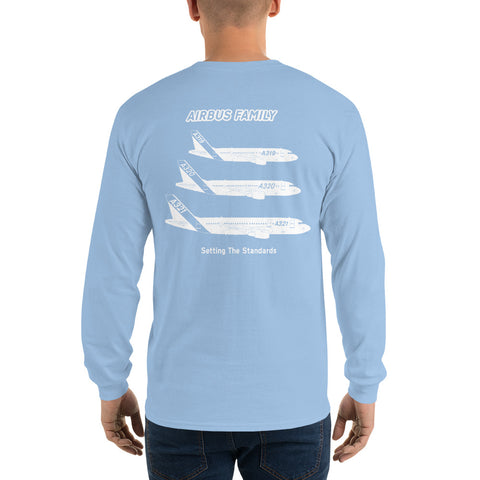 AMT Aircraft Maintenance, Airbus Family Setting The Standards Men’s Long Sleeve Shirt