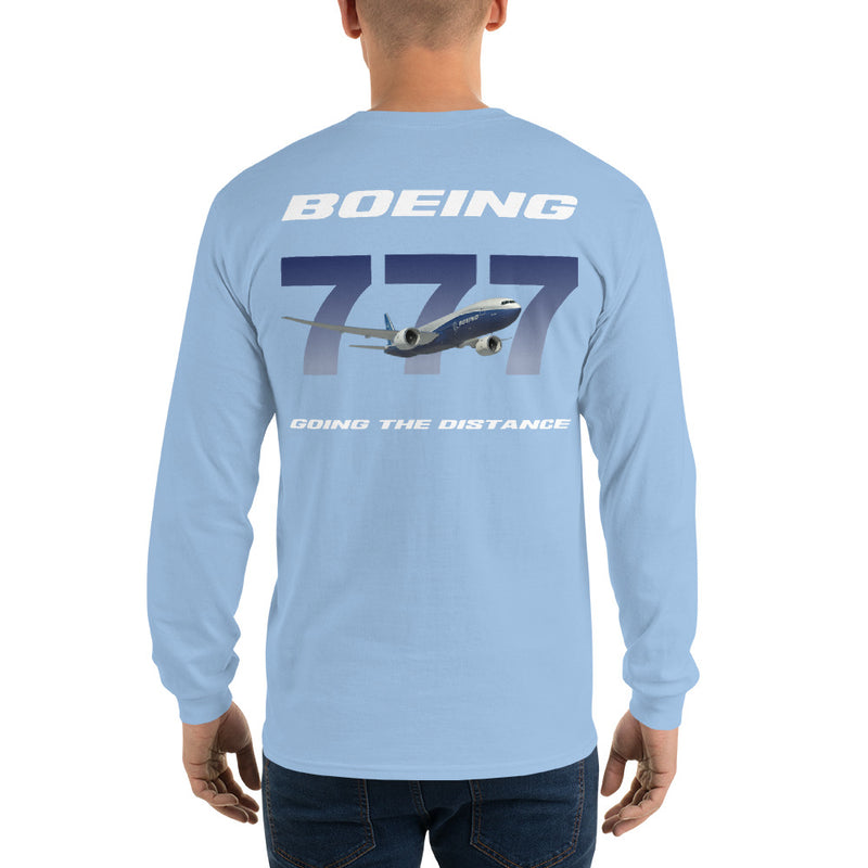 Tech-Ops Aircraft Maintenance, Boeing 777 Going The Distance Men’s Long Sleeve Shirt
