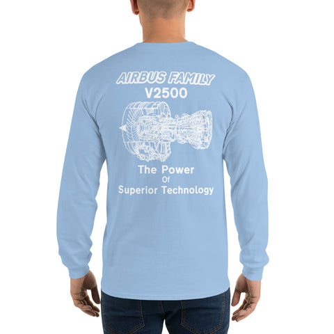 Fleet Service, Airbus Family V2500 The Power Of Superior Technology Men’s Long Sleeve Shirt