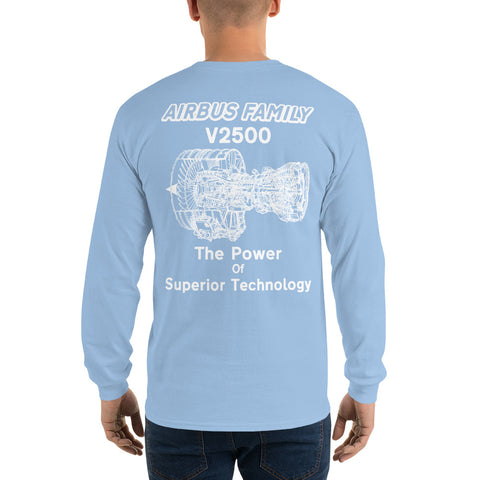 Flight Crew, Airbus Family V2500 The Power Of Superior Technology Men’s Long Sleeve Shirt