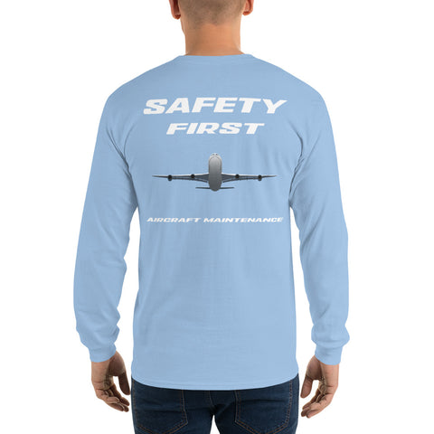 Flight Crew, Safety First Aircraft Maintenance Men’s Long Sleeve Shirt