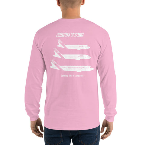 AMT Aircraft Maintenance, Airbus Family Setting The Standards Men’s Long Sleeve Shirt