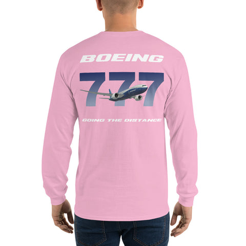 Flight Crew, Boeing 777 Going The Distance Men’s Long Sleeve Shirt