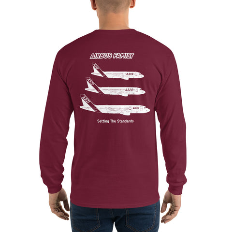 AMT Aircraft Maintenance, Airbus Family Setting The Standards Men’s Long Sleeve Shirt