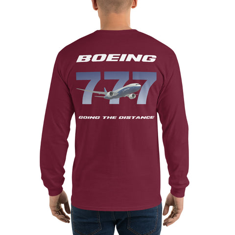 AMT Aircraft Maintenance, Boeing 777 Going The Distance Men’s Long Sleeve Shirt