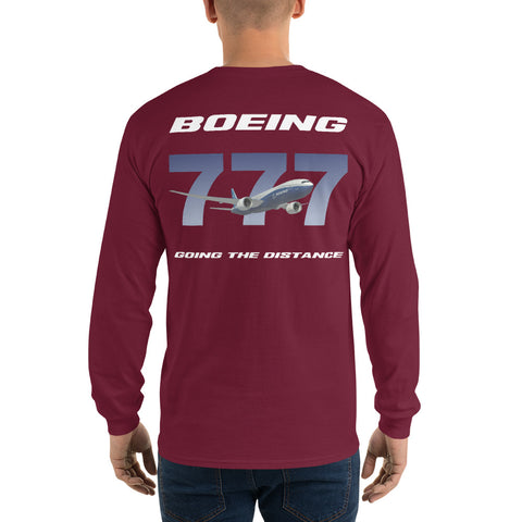 Flight Crew, Boeing 777 Going The Distance Men’s Long Sleeve Shirt