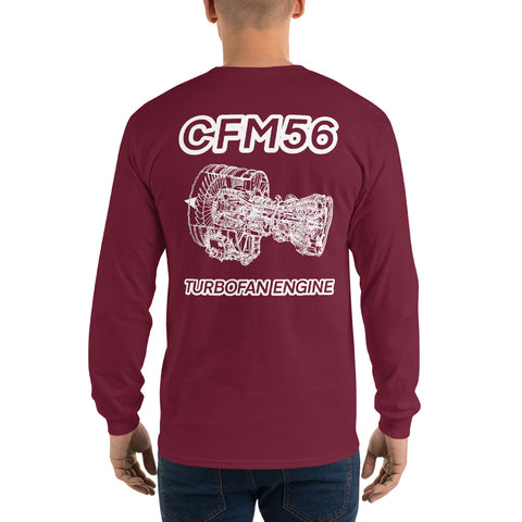 Fleet Service, CFM56 Turbofan Engine Men’s Long Sleeve Shirt