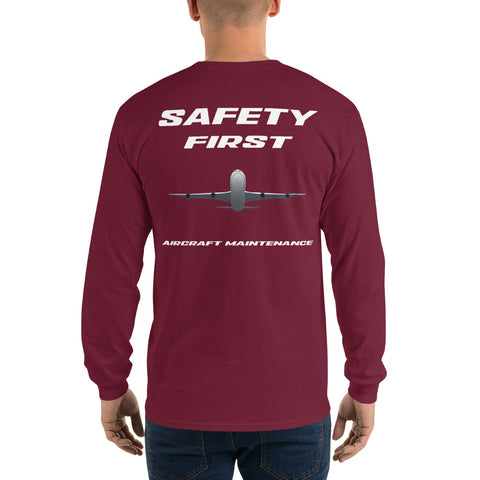 Flight Crew, Safety First Aircraft Maintenance Men’s Long Sleeve Shirt