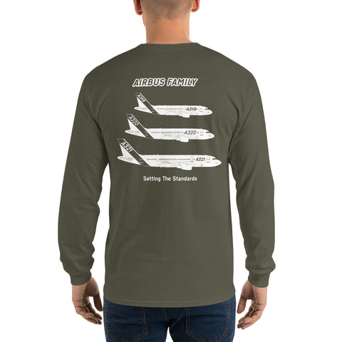 AMT Aircraft Maintenance, Airbus Family Setting The Standards Men’s Long Sleeve Shirt