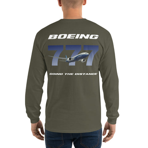 AMT Aircraft Maintenance, Boeing 777 Going The Distance Men’s Long Sleeve Shirt