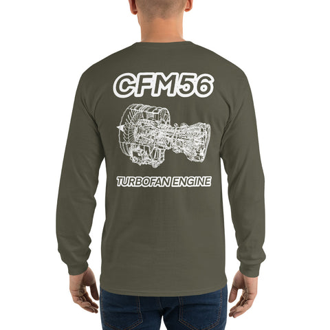 Fleet Service, CFM56 Turbofan Engine Men’s Long Sleeve Shirt