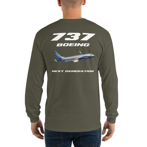 Fleet Service, 737 Boeing Next Generation Men’s Long Sleeve Shirt