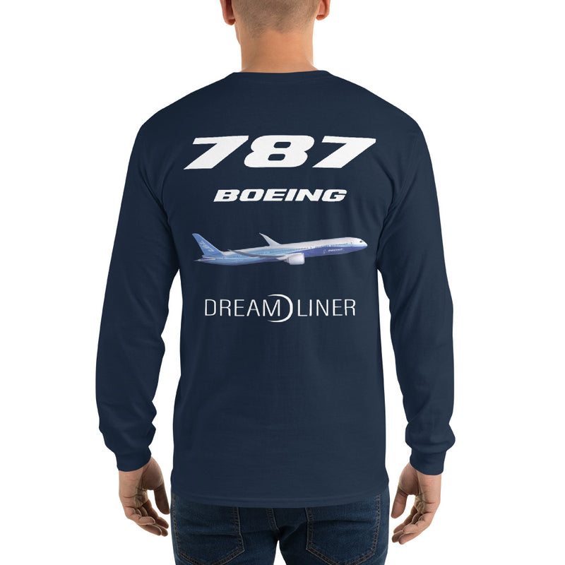 AMT Aircraft Maintenance, Boeing 787 Dream Liner Men’s Long Sleeve Shirt
