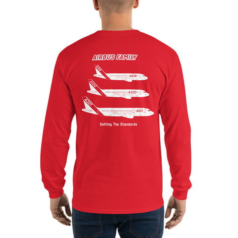 AMT Aircraft Maintenance, Airbus Family Setting The Standards Men’s Long Sleeve Shirt