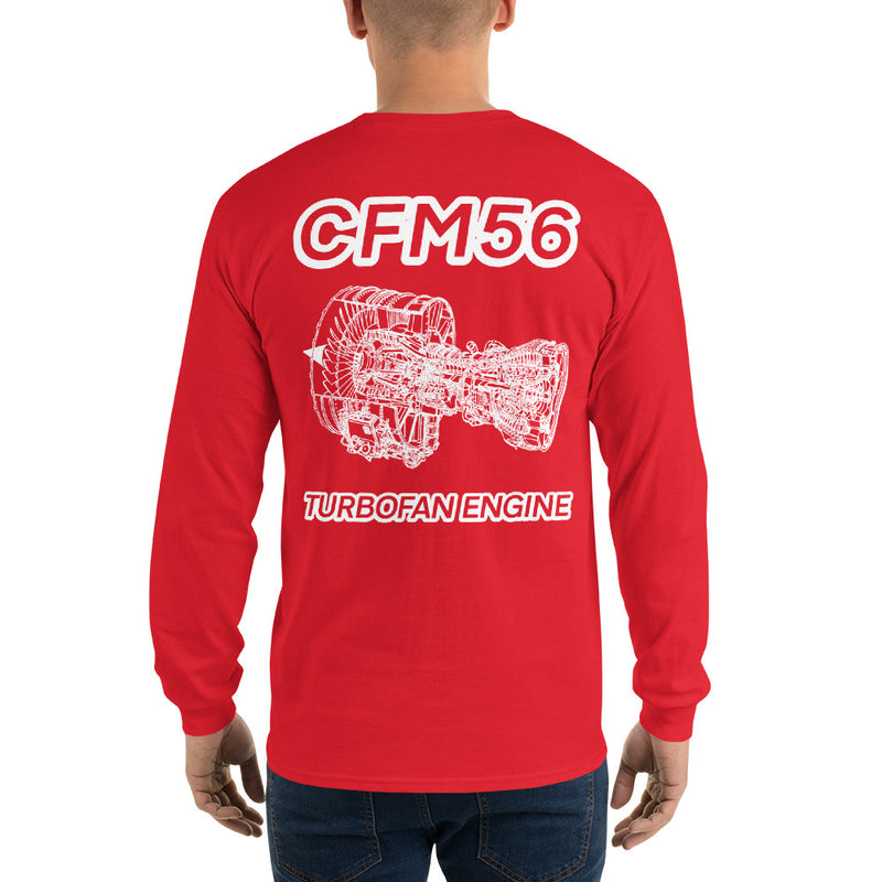 Tech-Ops Aircraft Maintenance, CFM56 Turbofan Engine Men’s Long Sleeve Shirt