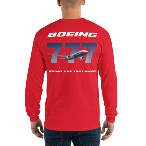 Flight Crew, Boeing 777 Going The Distance Men’s Long Sleeve Shirt