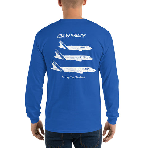 AMT Aircraft Maintenance, Airbus Family Setting The Standards Men’s Long Sleeve Shirt