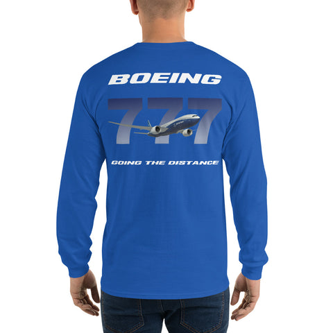 Flight Crew, Boeing 777 Going The Distance Men’s Long Sleeve Shirt