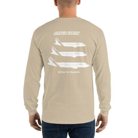 AMT Aircraft Maintenance, Airbus Family Setting The Standards Men’s Long Sleeve Shirt