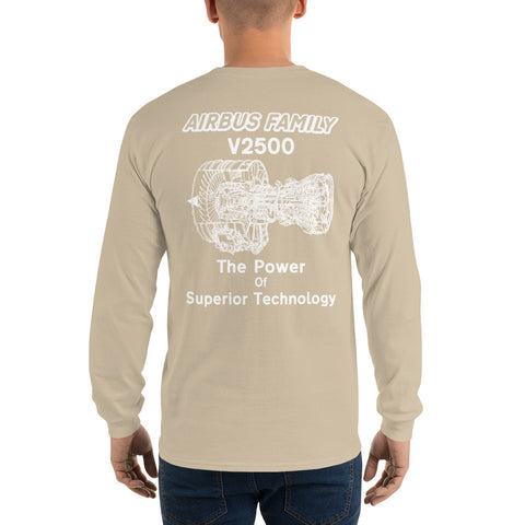 Fleet Service, Airbus Family V2500 The Power Of Superior Technology Men’s Long Sleeve Shirt