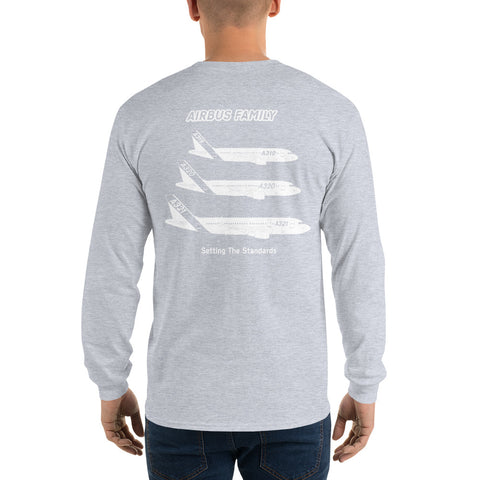 AMT Aircraft Maintenance, Airbus Family Setting The Standards Men’s Long Sleeve Shirt