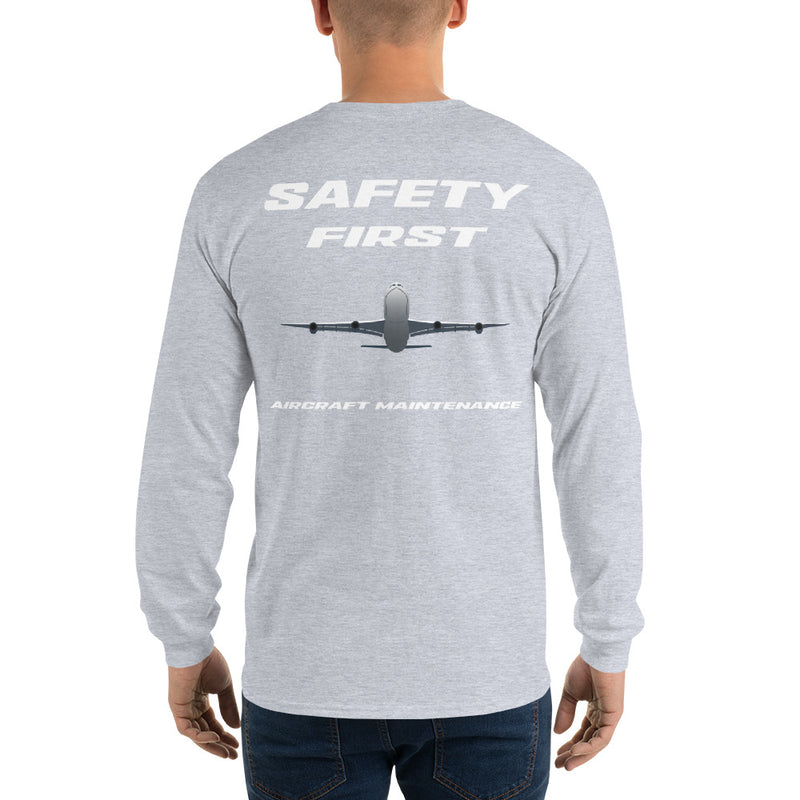 Tech-Ops Aircraft Maintenance, Safety First Aircraft Maintenance Men’s Long Sleeve Shirt