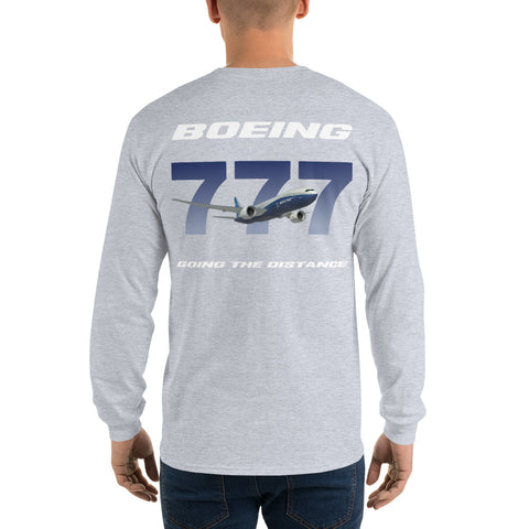 AMT Aircraft Maintenance, Boeing 777 Going The Distance Men’s Long Sleeve Shirt