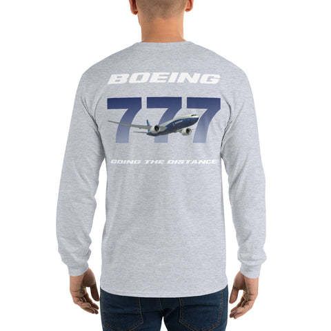 Flight Crew, Boeing 777 Going The Distance Men’s Long Sleeve Shirt