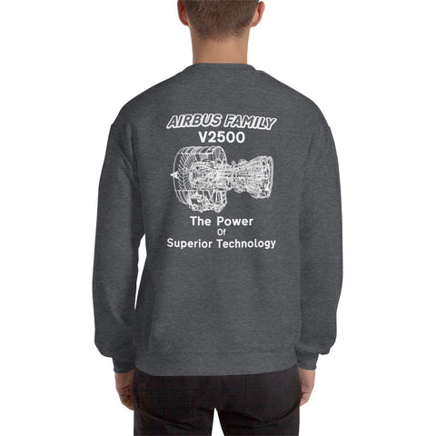 Tech-Ops Aircraft Maintenance, Airbus Family V2500 The Power Of Superior Technology Men's Sweatshirt