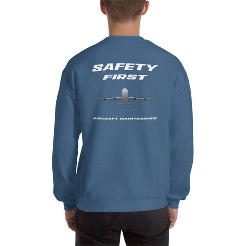 Tech-Ops Aircraft Maintenance, Safety First Aircraft Maintenance Men's Sweatshirt