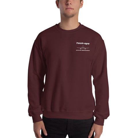 Tech-Ops Aircraft Maintenance, Airbus Family V2500 The Power Of Superior Technology Men's Sweatshirt