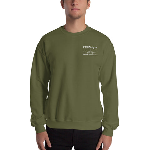 Tech-Ops Aircraft Maintenance, Airbus Family V2500 The Power Of Superior Technology Men's Sweatshirt