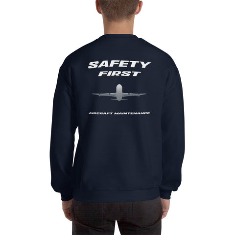 Tech-Ops Aircraft Maintenance, Safety First Aircraft Maintenance Men's Sweatshirt