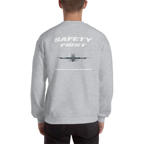 Tech-Ops Aircraft Maintenance, Safety First Aircraft Maintenance Men's Sweatshirt