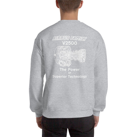 Tech-Ops Aircraft Maintenance, Airbus Family V2500 The Power Of Superior Technology Men's Sweatshirt