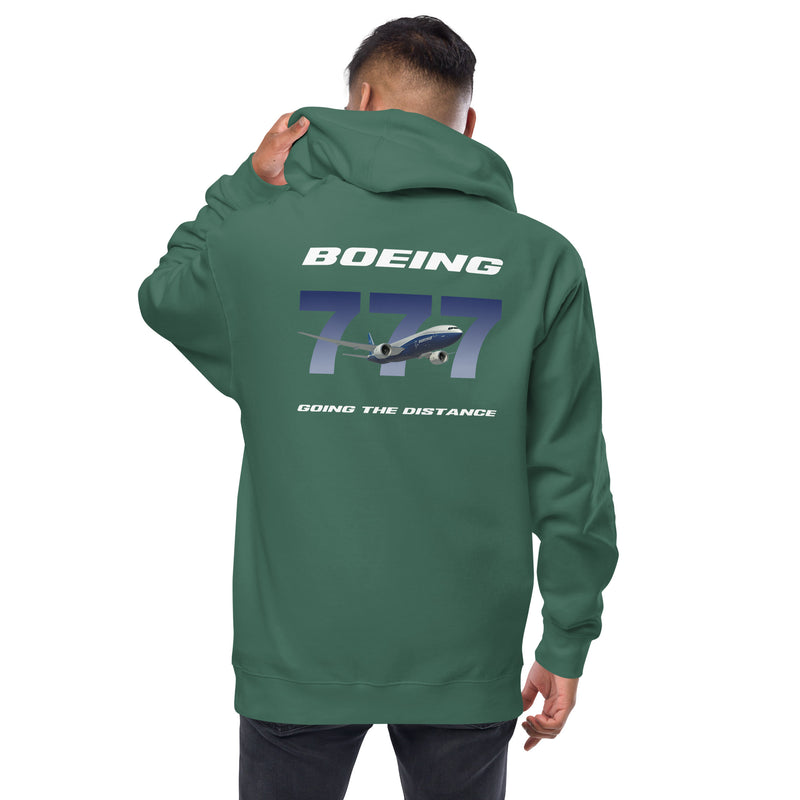 AMT Aircraft Maintenance, Boeing 777 Going The Distance Men's Fleece Zip Up Hoodies