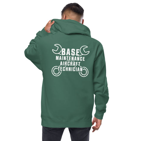 AMT Aircraft Maintenance, Base Maintenance Aircraft Technician Men's Fleece Zip Up Hoodie