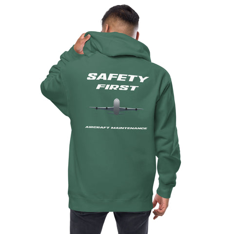Fleet Service, Safety First Aircraft Maintenance Men's Fleece Zip Up