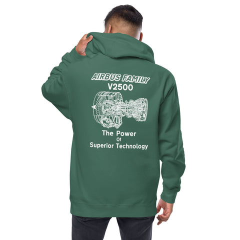 Flight Crew, Airbus Family V2500 The Power Of Superior Technology Men's Fleece Zip Up Hoodies