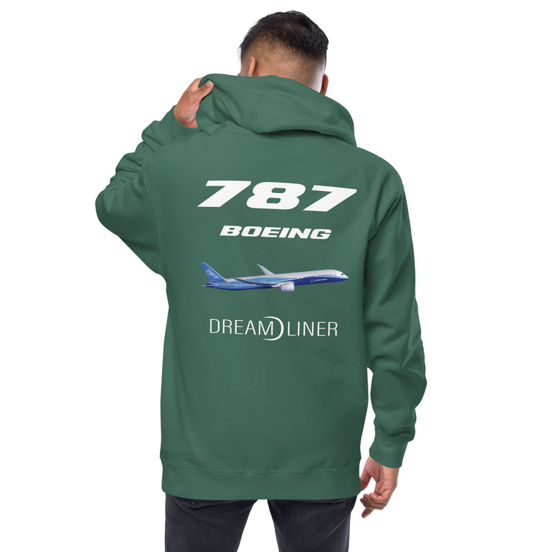 Tech-Ops Aircraft Maintenance, Boeing 787 Dreamliner Men's Fleece Zip Up Hoodies