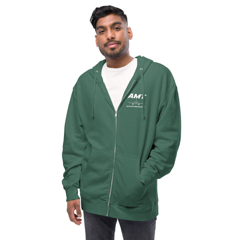 AMT Aircraft Maintenance, Base Maintenance Aircraft Technician Men's Fleece Zip Up Hoodie