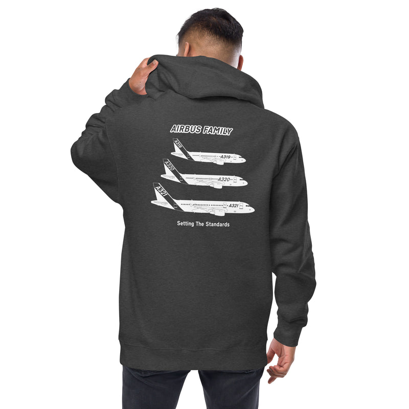 Tech-Ops Aircraft Maintenance, Airbus Family Setting The Standards Men's Fleece Zip Up Hoodie