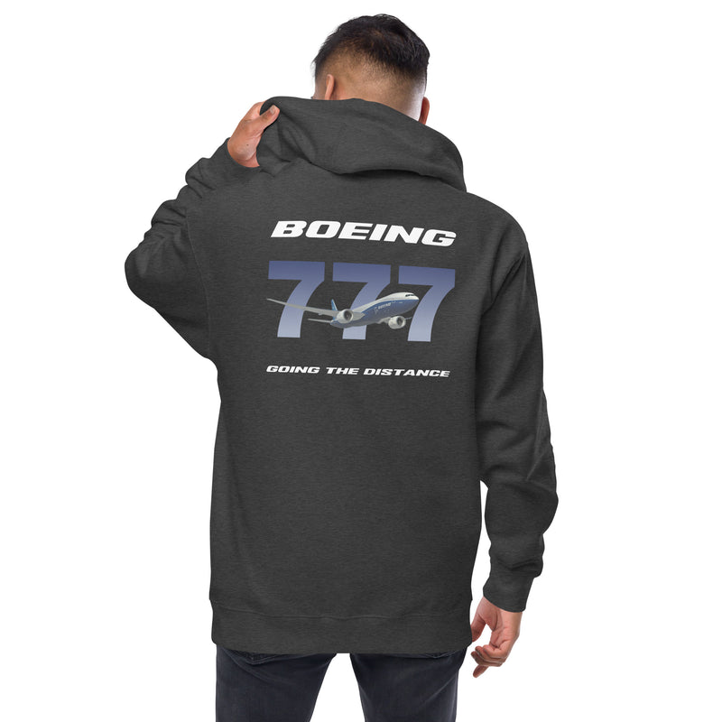 Tech-Ops Aircraft Maintenance, Boeing 777 Going The Distance Men's Fleece Zip Up Hoodies