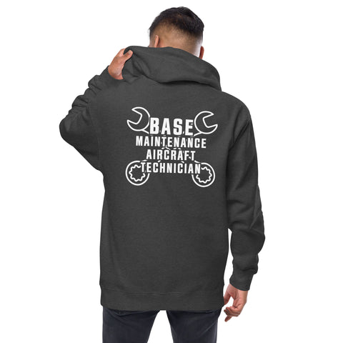 AMT Aircraft Maintenance, Base Maintenance Aircraft Technician Men's Fleece Zip Up Hoodie