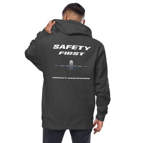 Fleet Service, Safety First Aircraft Maintenance Men's Fleece Zip Up